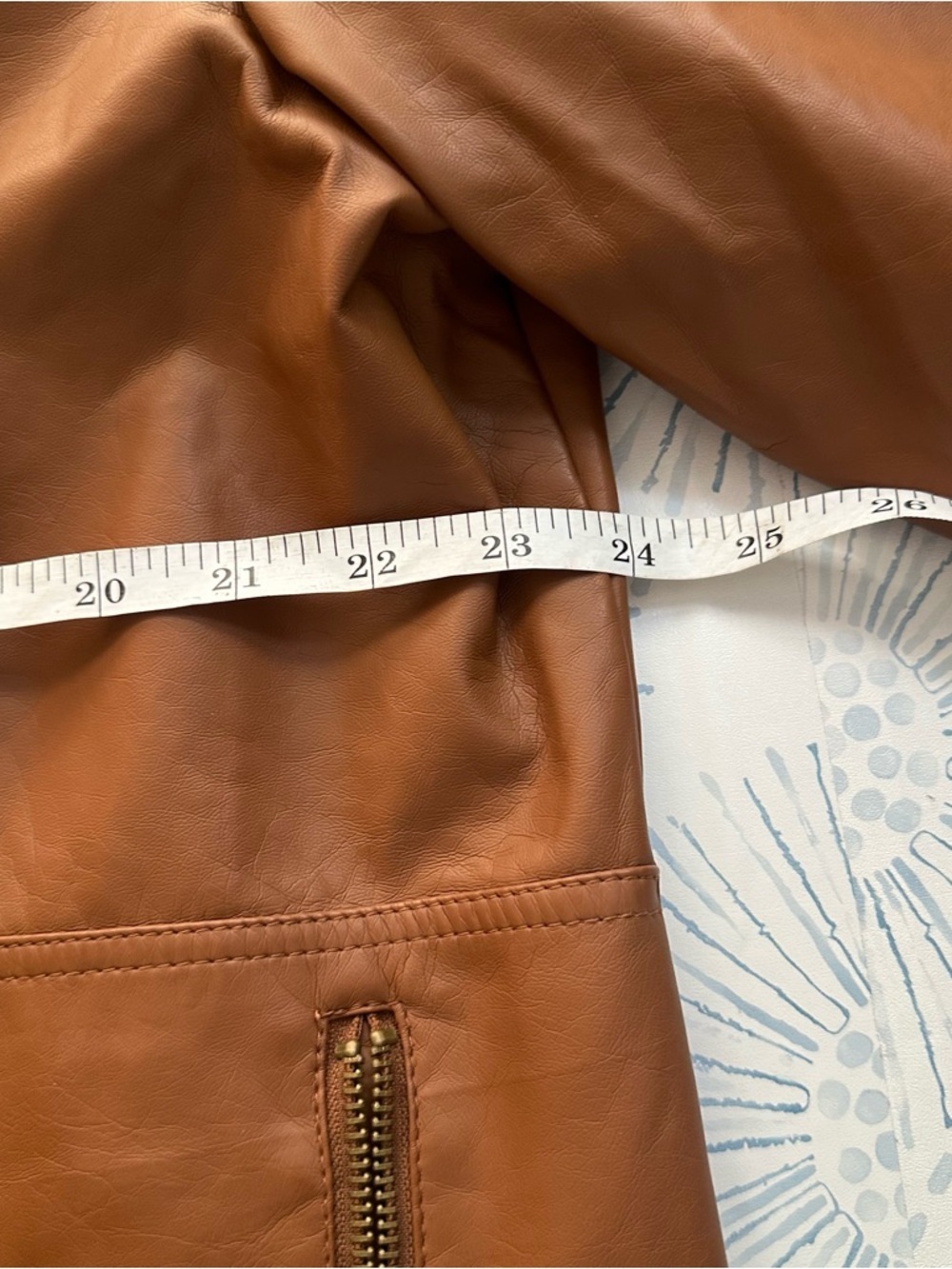 George Chestnut Brown Leather Zip-Front Jacket size 18W-20W - Picture 7 of 13